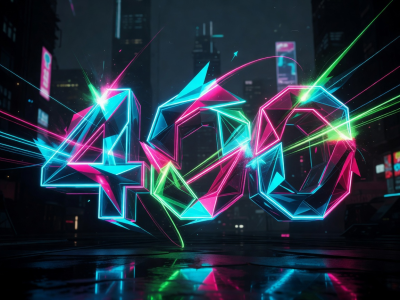 Cyberpunk inspired neon geometric shapes indicating extreme gaming performance